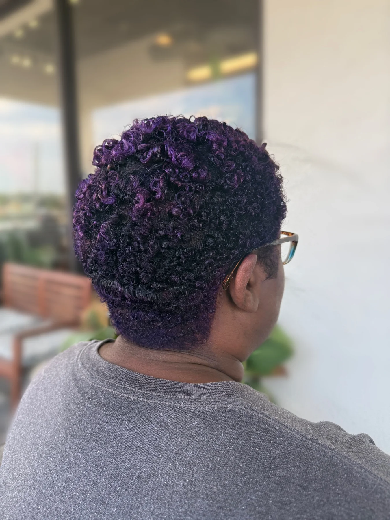 Purple dimension on short curls